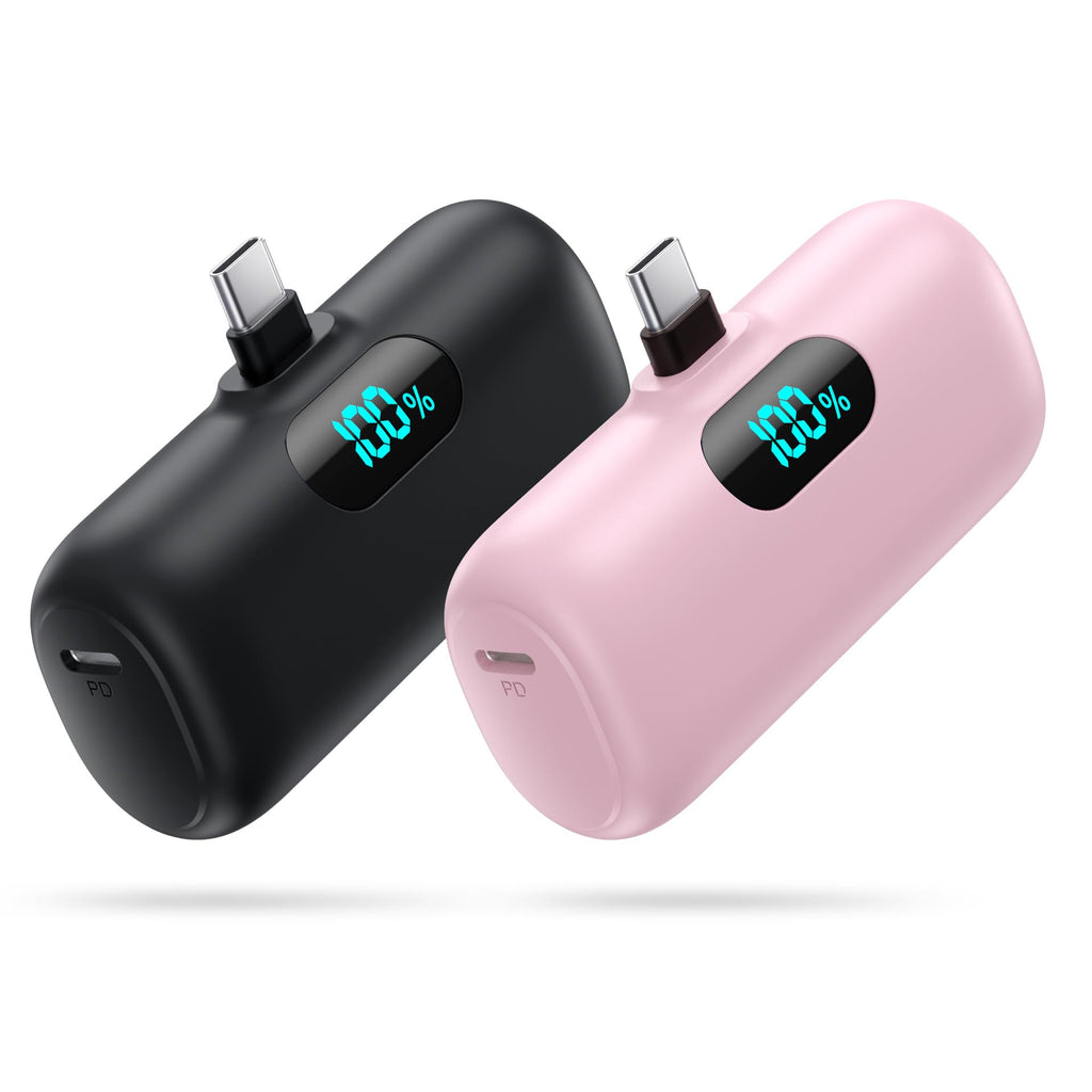 [2-Pack]Portable Charger for iPhone 17/16/15,Mini Power Bank 5000mAh PD USB C Portable Phone Charger,Travel Essential Battery Pack for iPhone 17/17 Air/16/16 pro/15/15 pro Max/Android/Samsung/Moto/LG