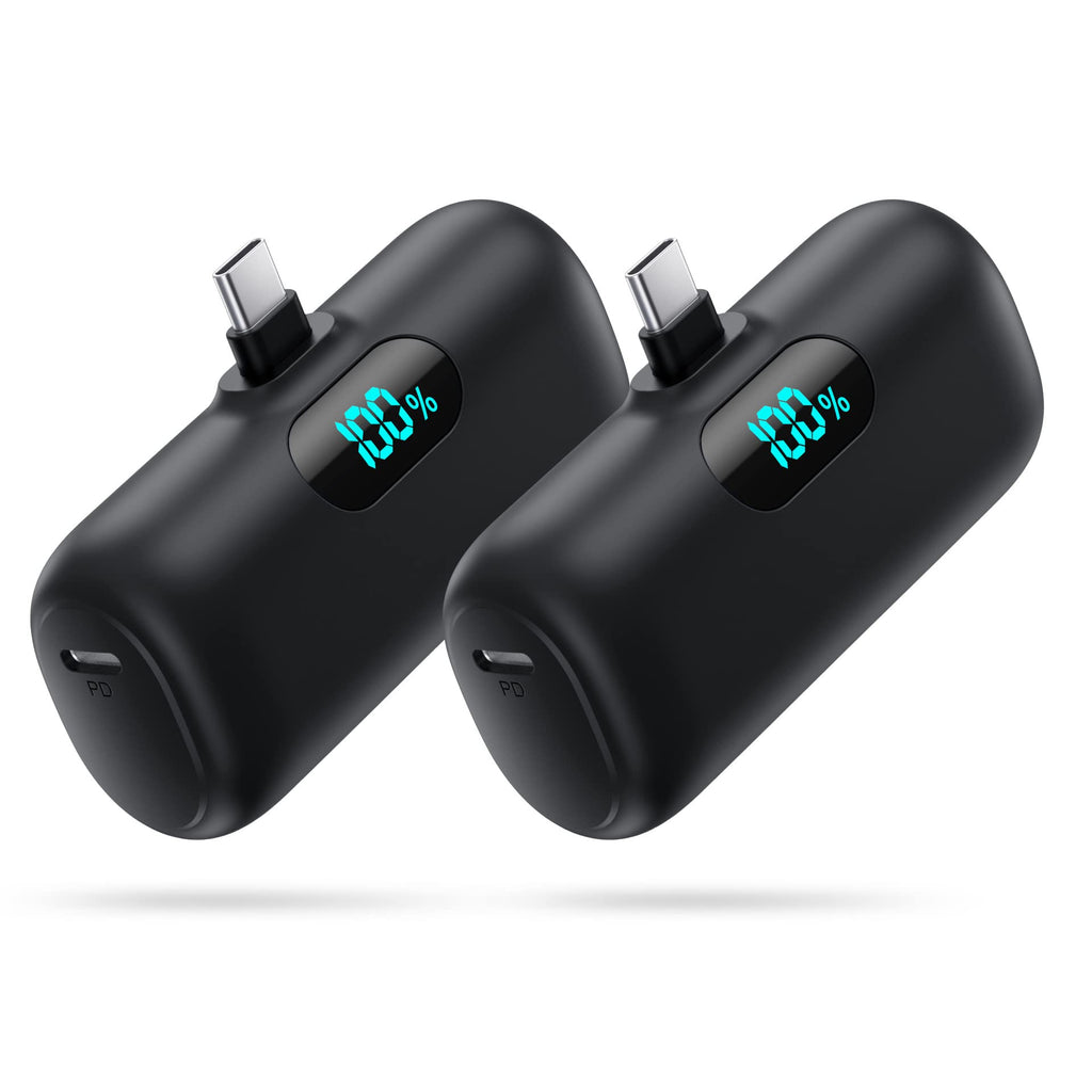 [2-Pack]Portable Charger for iPhone 17/16/15,Mini Power Bank 5000mAh PD USB C Portable Phone Charger,Travel Essential Battery Pack for iPhone 17/17 Air/16/16 pro/15/15 pro Max/Android/Samsung/Moto/LG