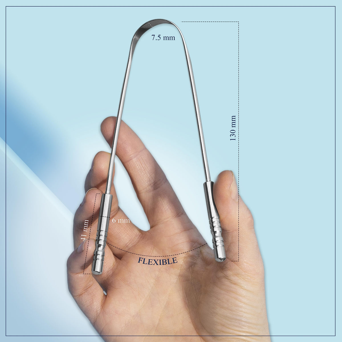 MasterMedi Tongue Scraper with Case Easy to Use Tongue Scraper for Adults, Tongue Cleaner for Oral Care & Hygiene