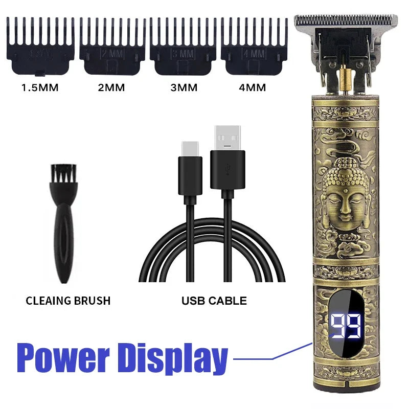 Vintage Hair Clipper USB Charging Hair Cutting Machine Electric Hair Trimmer Portable Shaver Professional Barber Boyfriend Gift